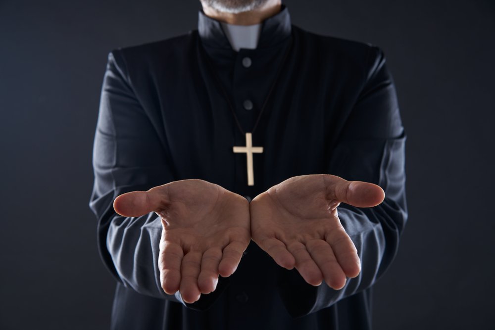 Priest,Open,Hands,Arms,Praying,Offering,Oblation